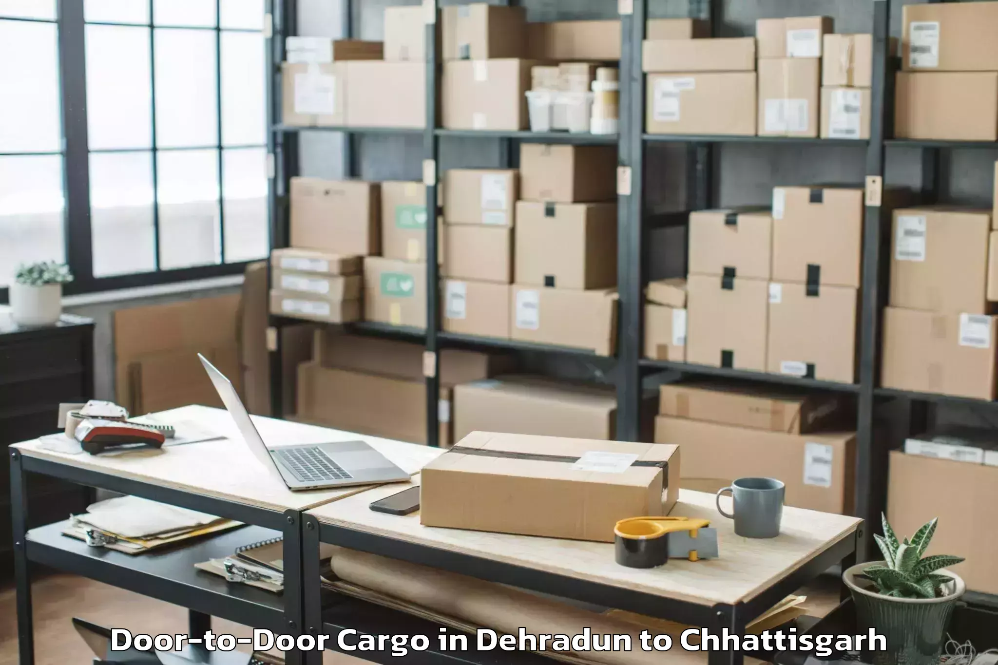 Affordable Dehradun to Saraipali Door To Door Cargo